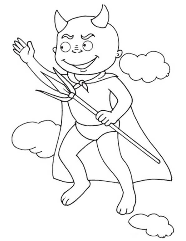 Dibujo de Diablo Divertido para Colorear