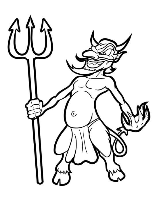 Dibujo de Diablo Imprimible para Colorear