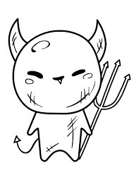 Dibujo de Diablo Kawaii para Colorear