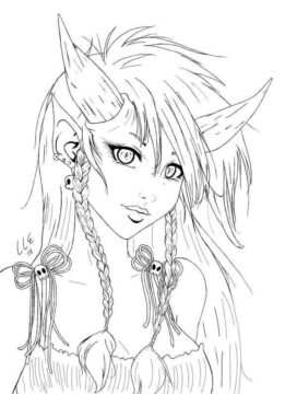Dibujo de Mujer Diablo para Colorear