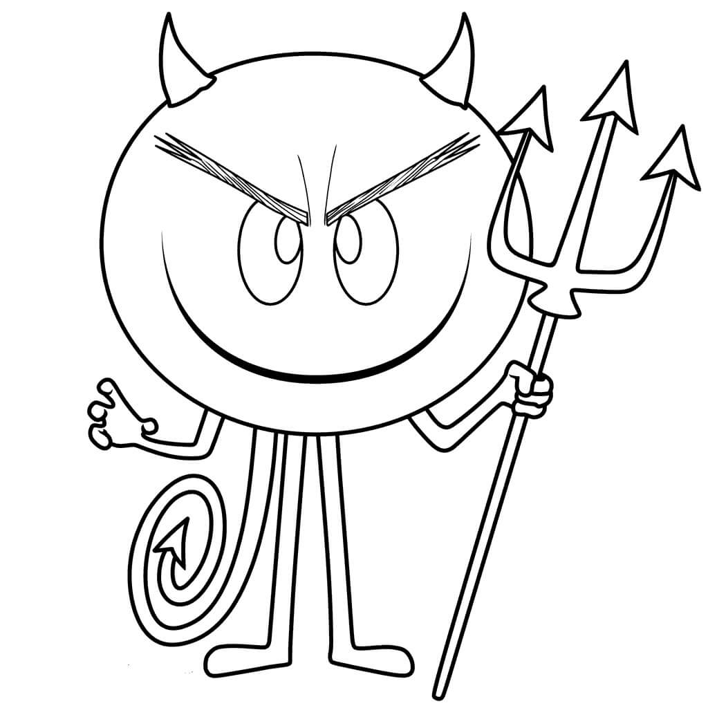 Dibujo de Pegatina Diablo para Colorear