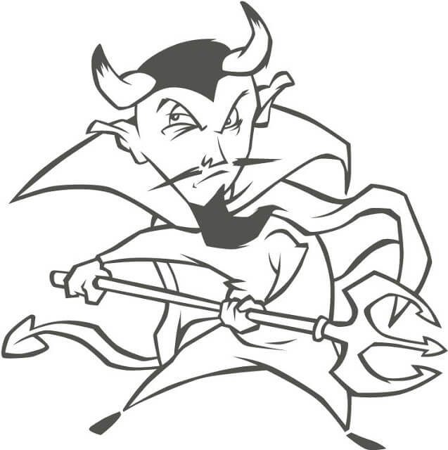 Dibujo de Viejo Diablo para Colorear