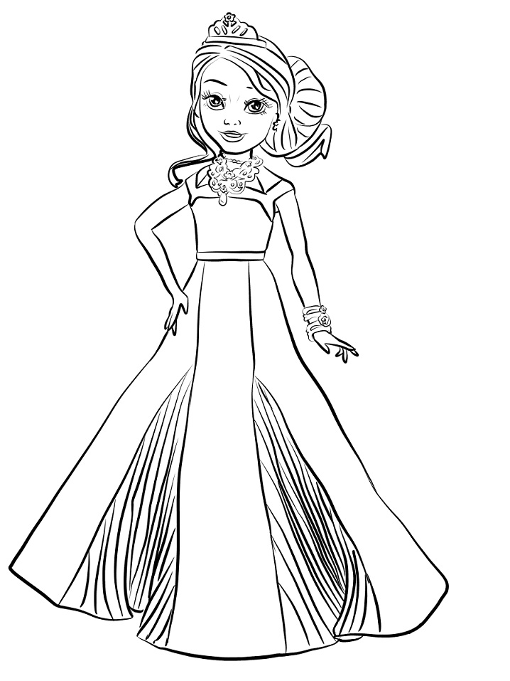 Dibujo de Coronacion de Auradon Audrey para Colorear