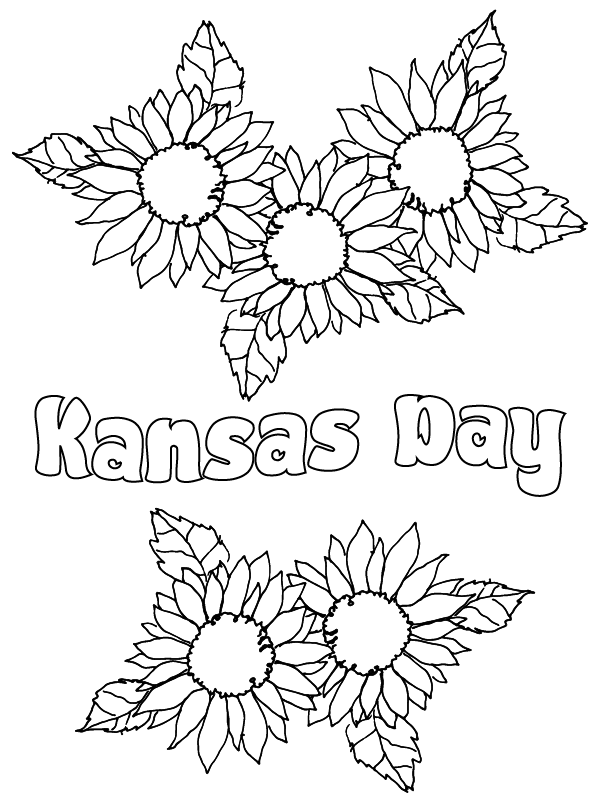 Dibujo de Easy Kansas Day Coloring Page para Colorear