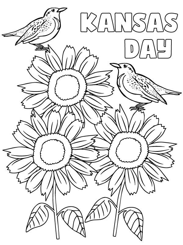 Dibujo de Fun Kansas Day Coloring Image para Colorear