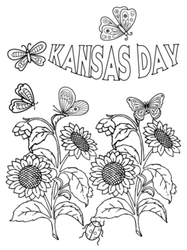 Dibujo de Kansas Day Coloring Page For All Ages para Colorear