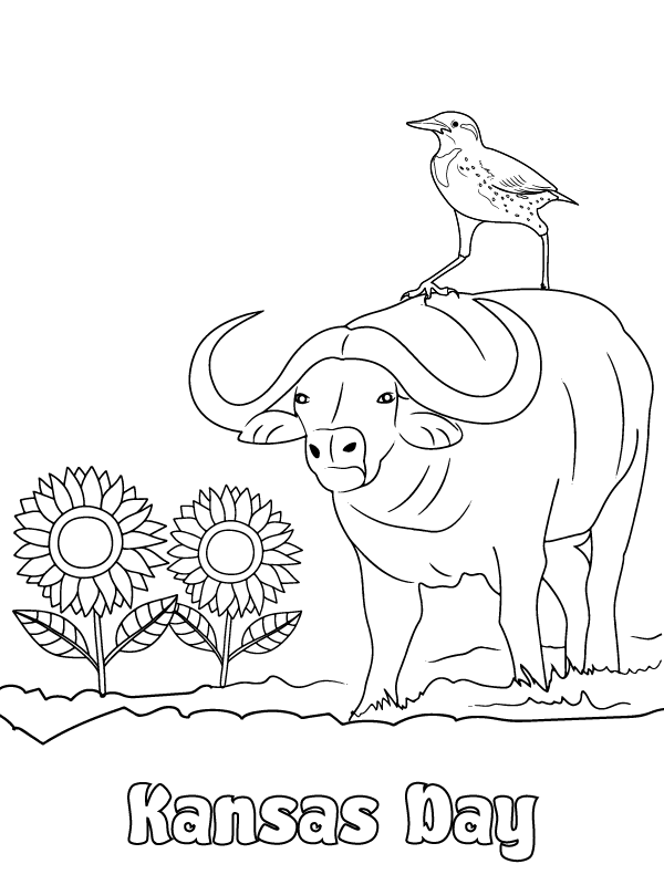 Dibujo de Kansas Day Coloring Printable para Colorear