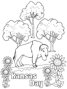 Dibujo de Kansas Day Coloring Sheet For Kids para Colorear
