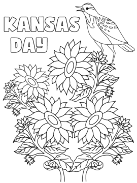 Dibujo de Kansas Day Themed Coloring Page para Colorear