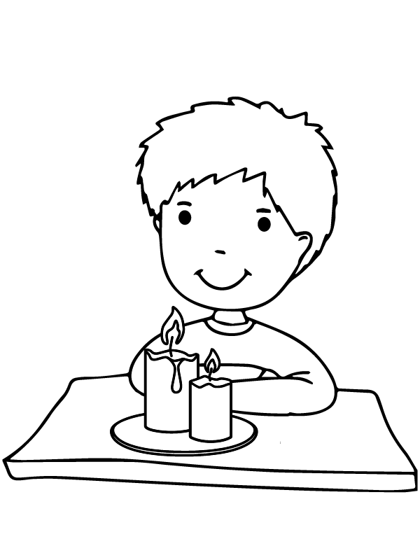 Dibujo de Candlemas Day And a Cute Boy Coloring Pagepng para Colorear