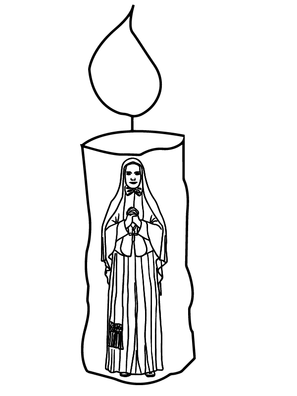 Dibujo de Candlemas Day With Saint Mary Printable Coloring Pagepng para Colorear