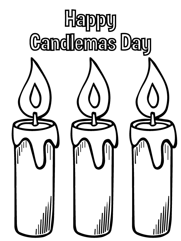 Dibujo de Candlemas Day With Three Candles Coloring Pagepng para Colorear