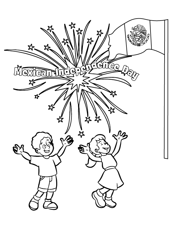 Dibujo de Creative Mexican Independence Day Coloring Template para Colorear