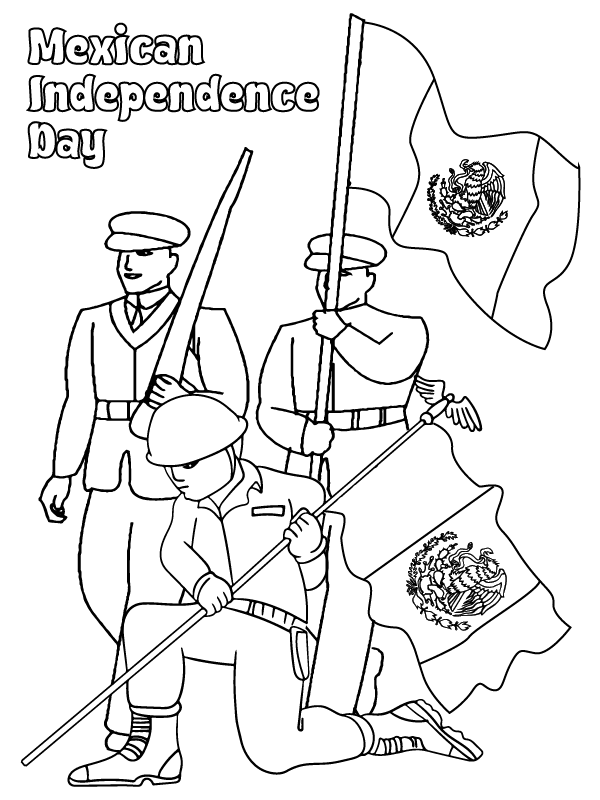 Dibujo de Downloadable Mexican Independence Day Coloring Page para Colorear