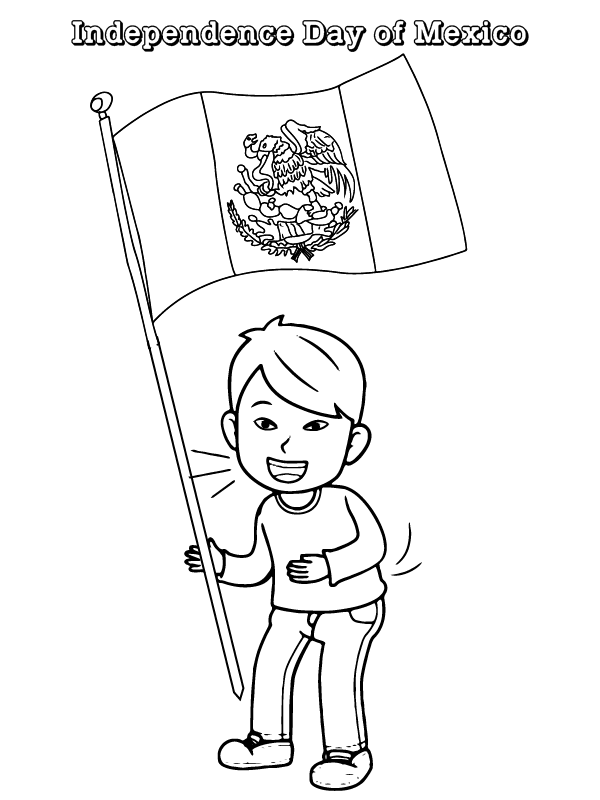 Dibujo de Easy Mexican Independence Day Coloring Page para Colorear