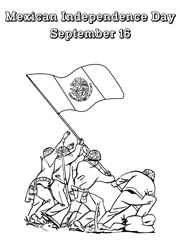 Dibujo de Free Mexican Independence Day Coloring Sheet para Colorear
