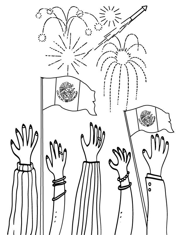 Dibujo de Fun Mexican Independence Day Coloring Image para Colorear