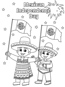 Dibujo de Interactive Mexican Independence Day Coloring Sheet para Colorear