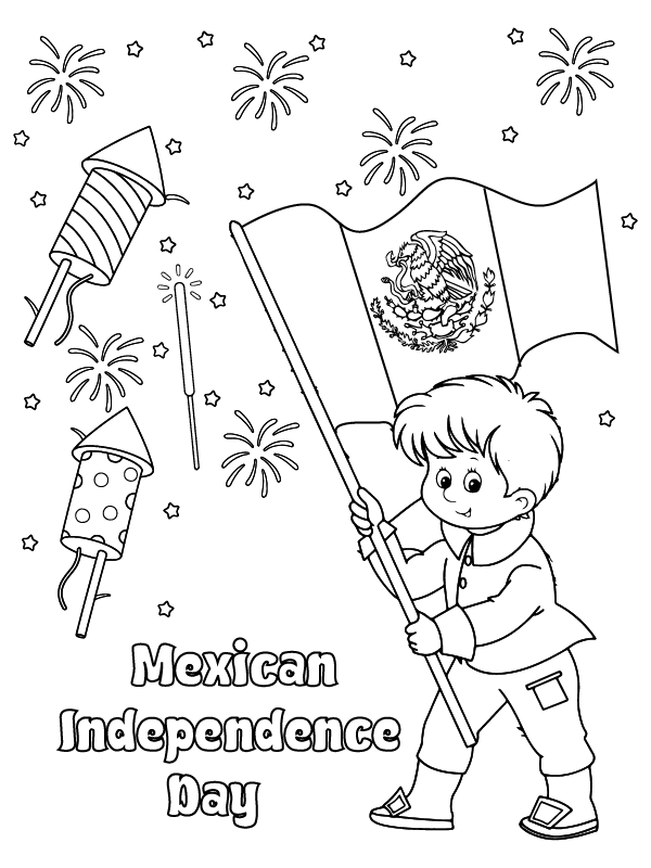 Dibujo de Mexican Independence Day Themed Coloring Page para Colorear