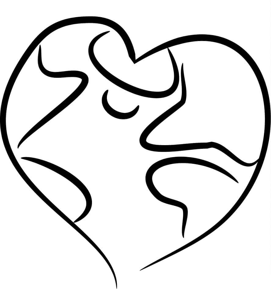 Dibujo de Corazn de la Tierra para Colorear