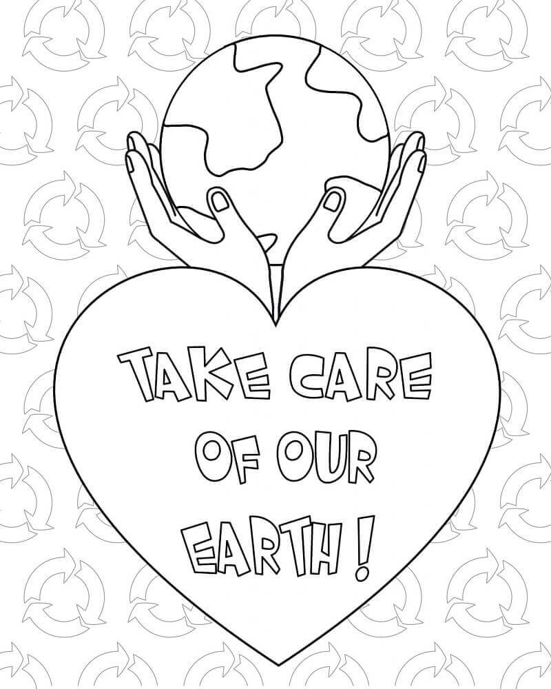 Dibujo de Cuida Nuestra Tierra para Colorear