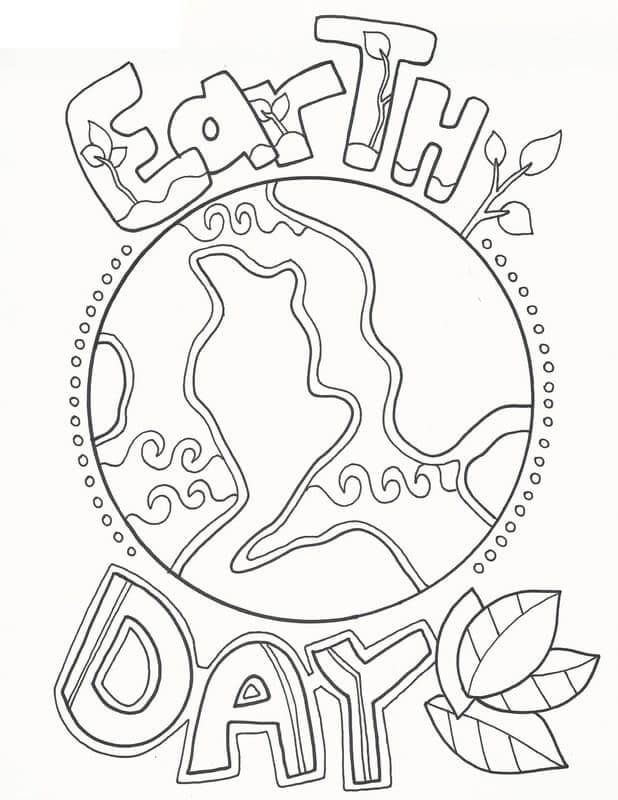 Dibujo de Doodle del Da de la Tierra para Colorear