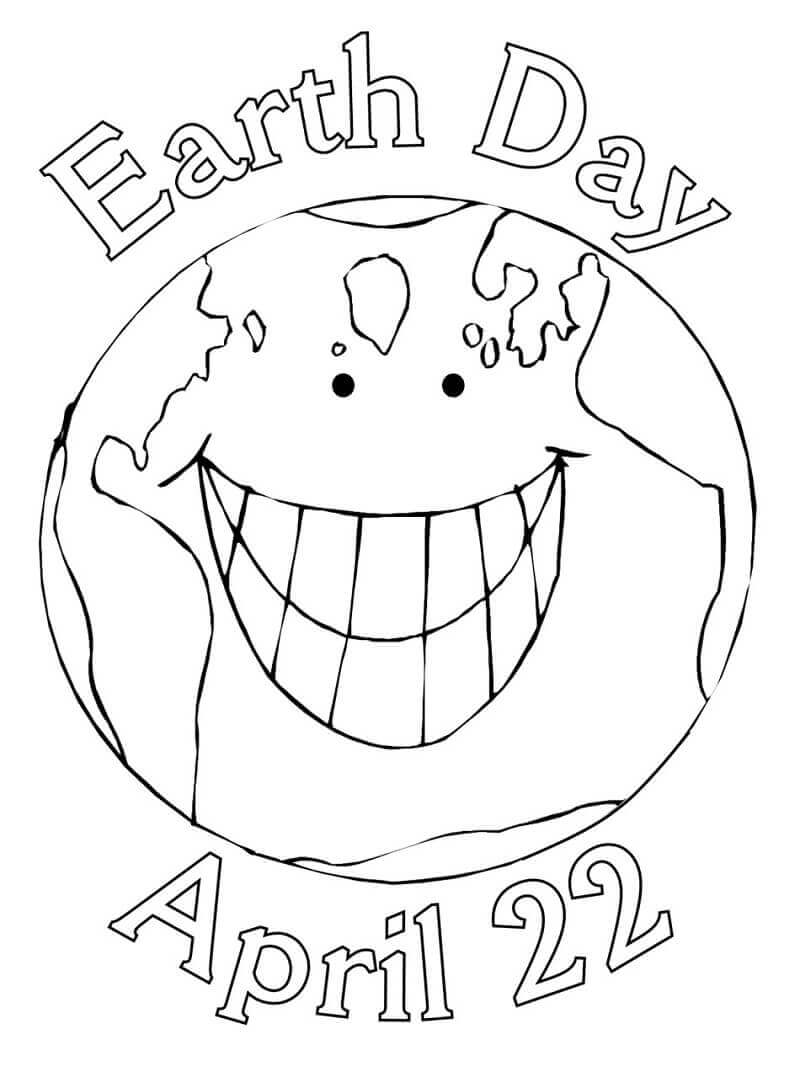 Dibujo de Da de la Tierra 22 de Abril para Colorear