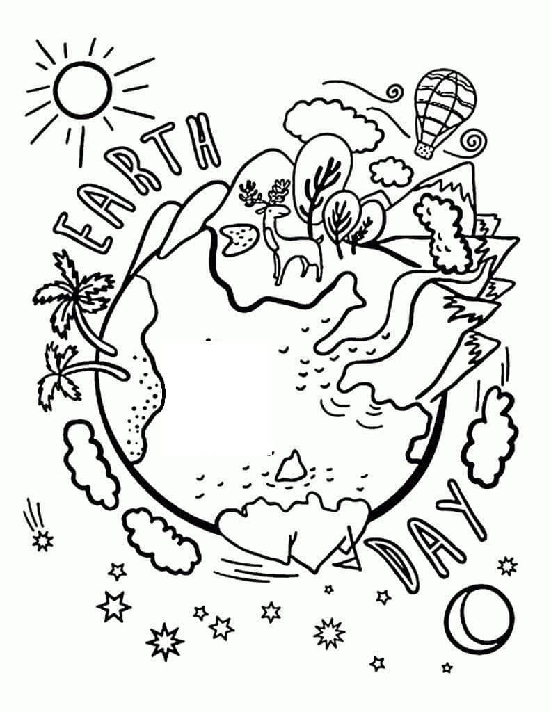 Dibujo de Da de la Tierra 4 para Colorear