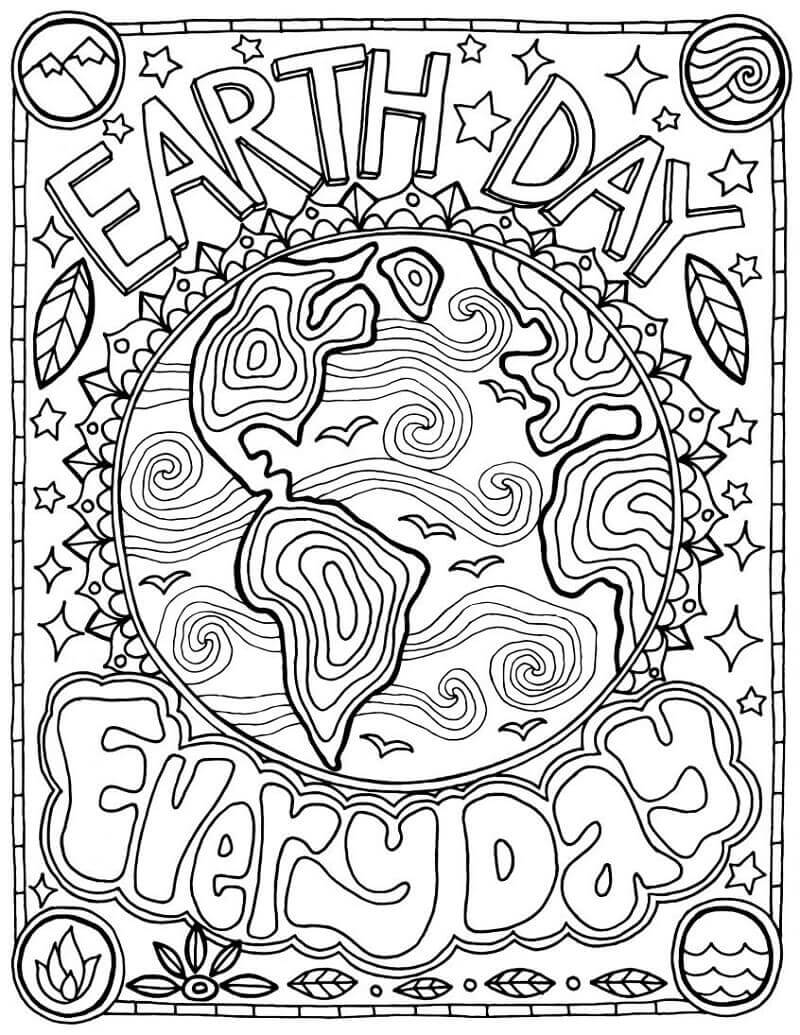 Dibujo de Feliz Da de la Tierra 4 para Colorear
