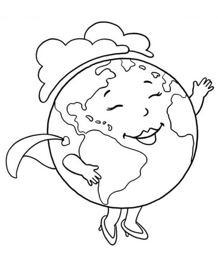 Dibujo de Feliz Da de la Tierra 7 para Colorear
