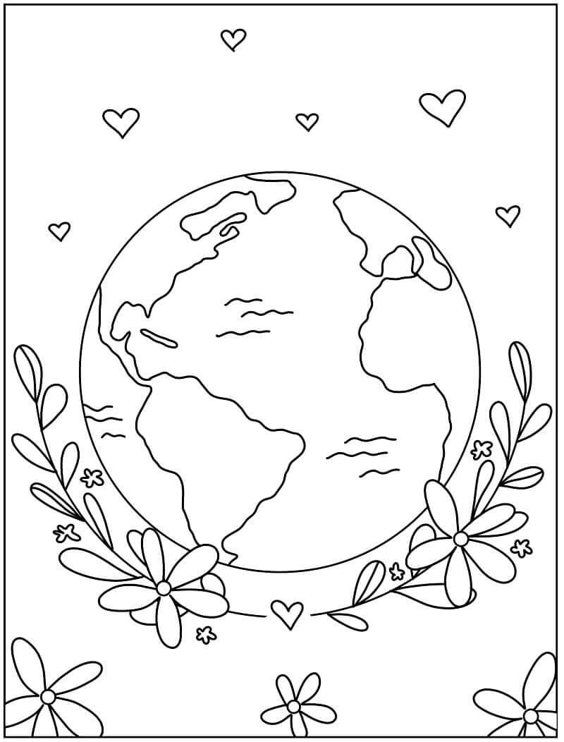 Dibujo de Mundo Verde para Colorear