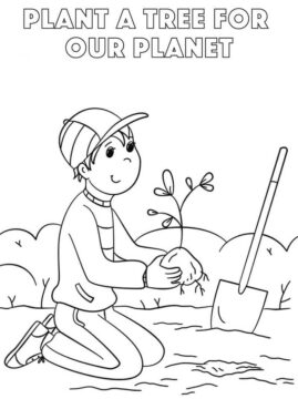 Dibujo de Planta un Rbol para Colorear