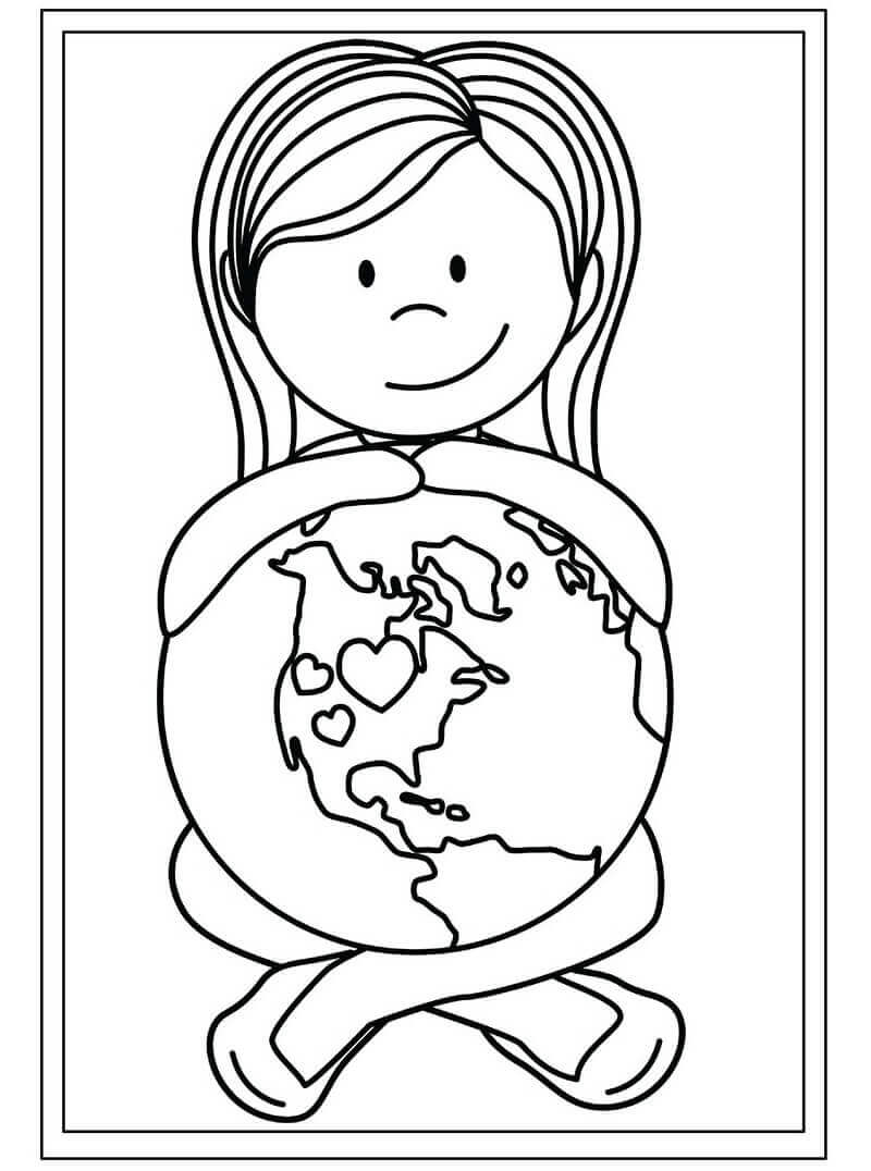 Dibujo de Proteger la Tierra para Colorear