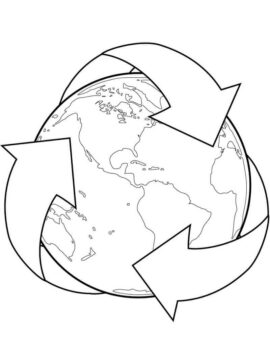 Dibujo de Reciclaje de la Tierra para Colorear