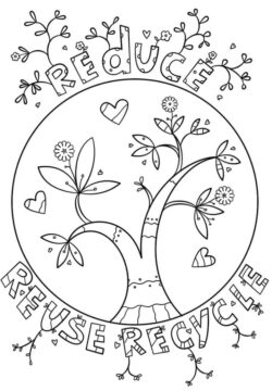 Dibujo de Reduzca la Reutilizacin Reciclan para Colorear