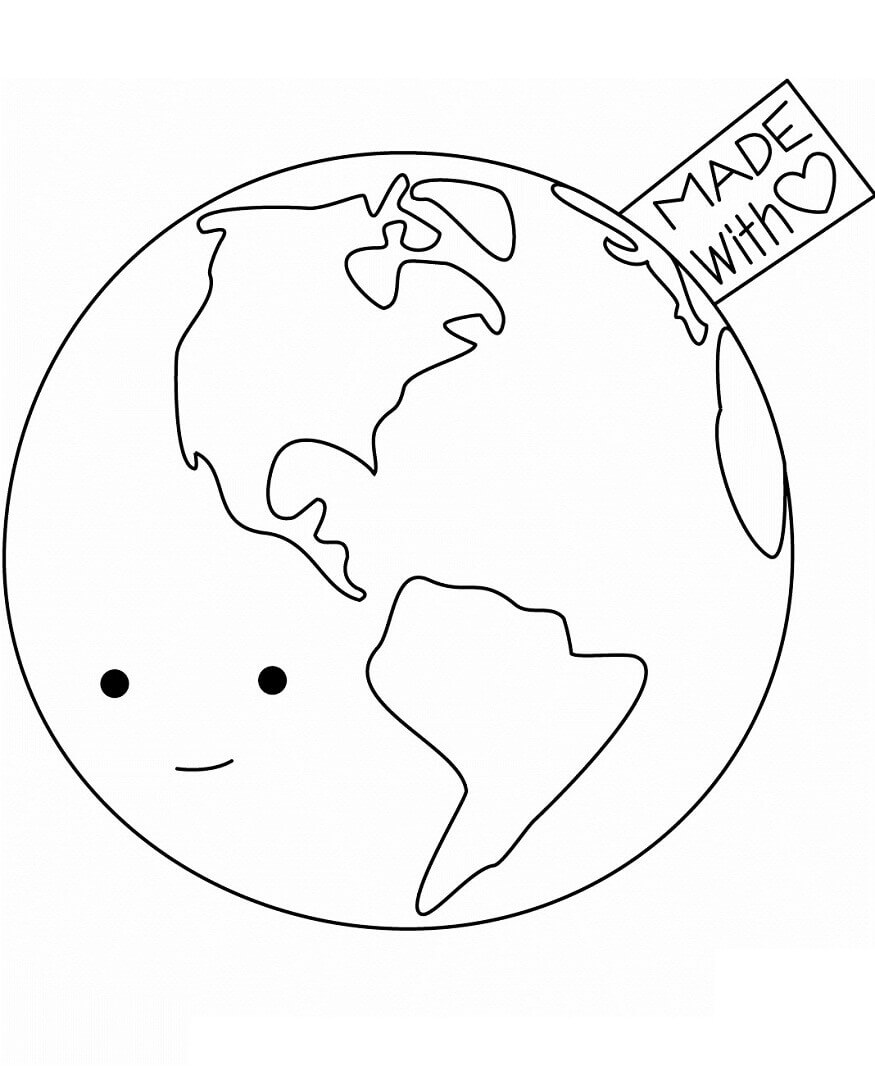 Dibujo de Tierra Hecha con Amor para Colorear