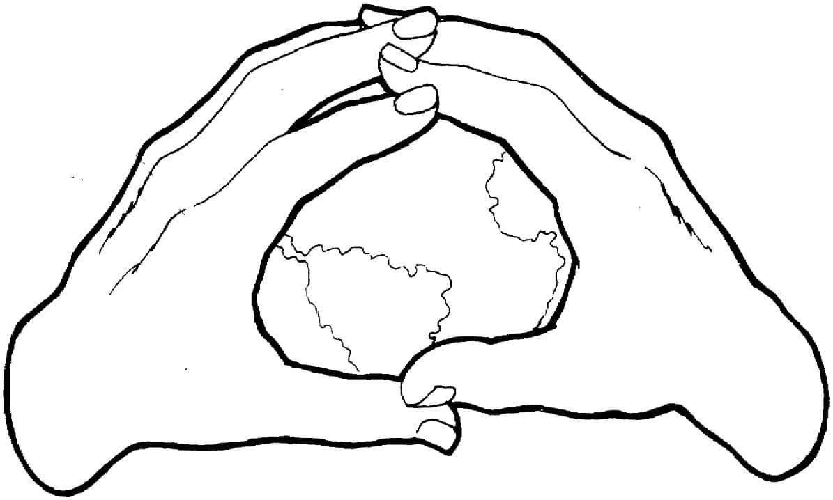 Dibujo de Tierra en las Manos para Colorear