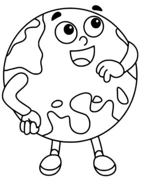 Dibujo de Tierra Verde de Dibujos Animados para Colorear