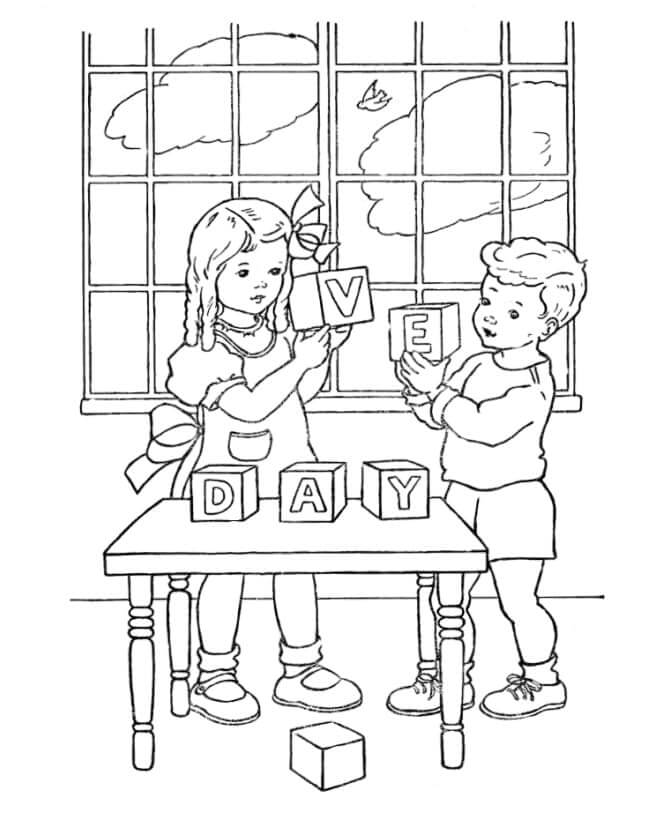 Dibujo de Feliz día de los Veteranos para Colorear