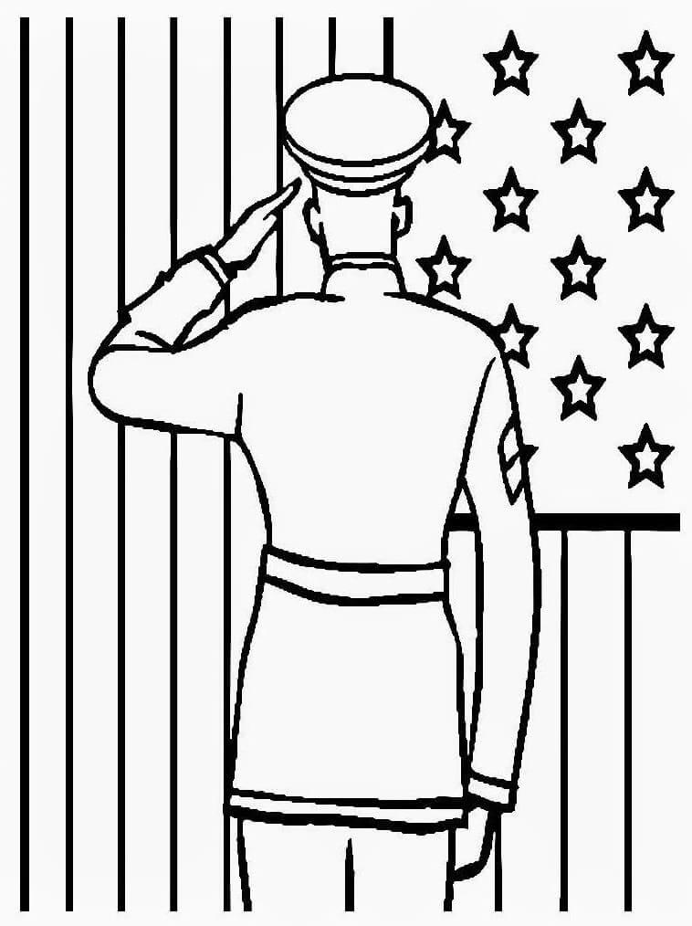 Dibujo de Feliz Da de los Veteranos 2 para Colorear