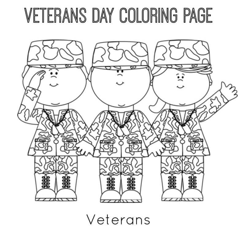 Dibujo de Honra a los Veteranos para Colorear