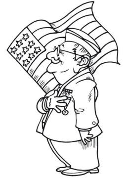 Dibujo de Veterano de los Estados Unidos para Colorear