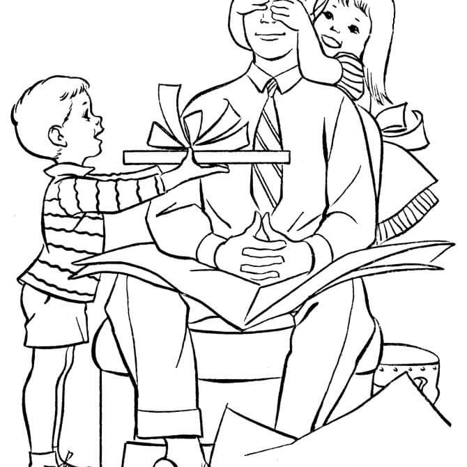 Dibujo de Feliz Cumpleaos Pap para Colorear