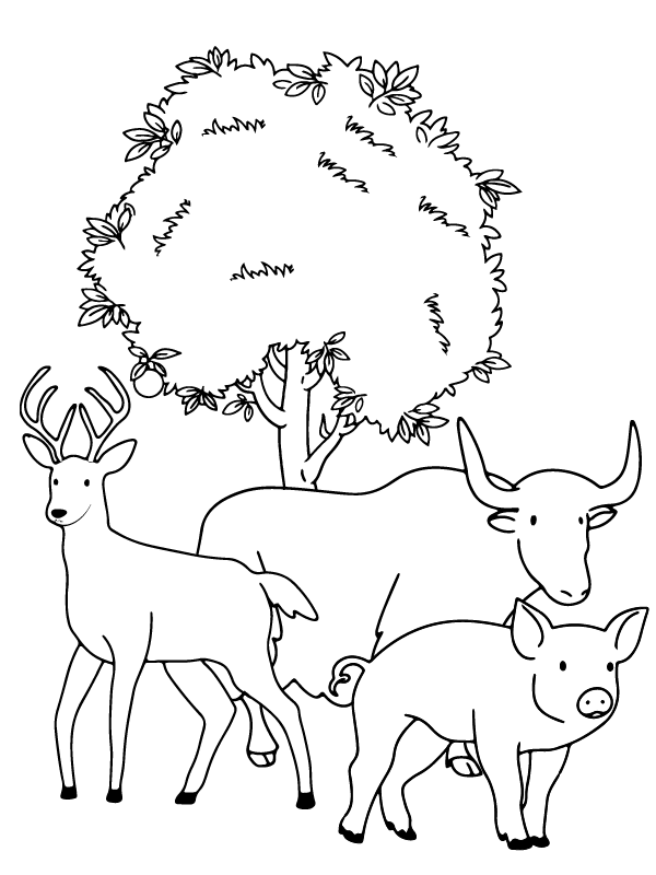 Dibujo de Día de los Animales de Granja página para Colorear
