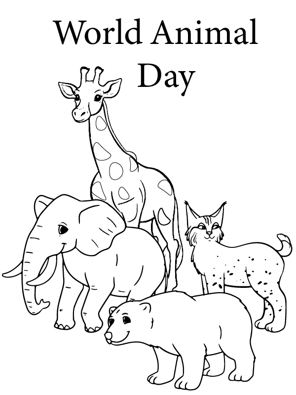Dibujo de Imprimibles para Proteger a los Animales página para Colorear
