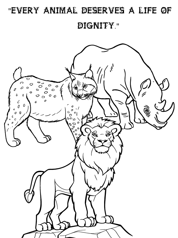 Dibujo de Salva a Nuestros Animales página para Colorear