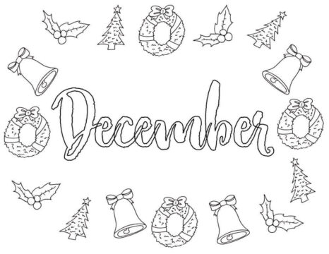 Dibujo de Diciembre con Herramientas Noel para Colorear