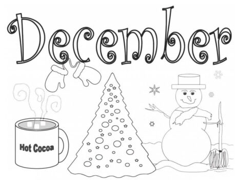 Dibujo de Diciembre Invierno para Colorear