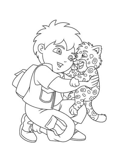 Dibujo de Diego Abrazando a Diego para Colorear