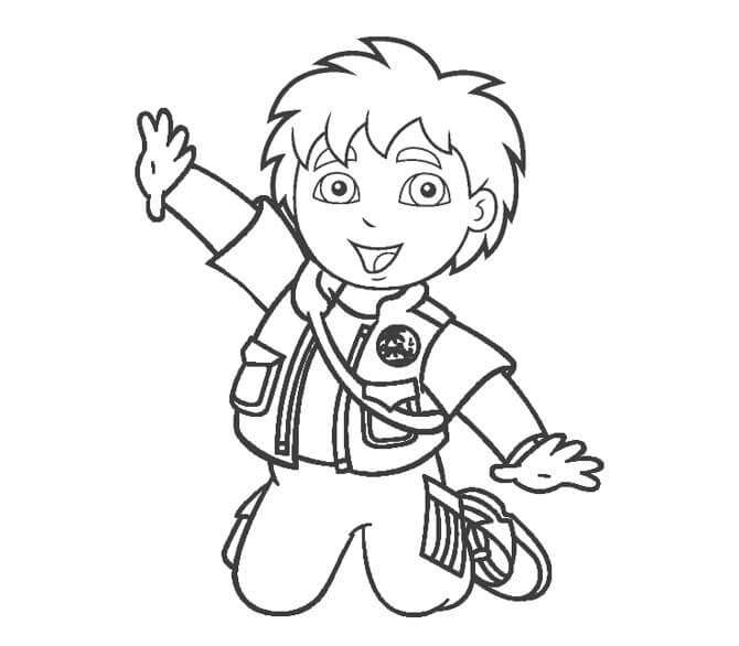 Dibujo de Diego Saltando para Colorear